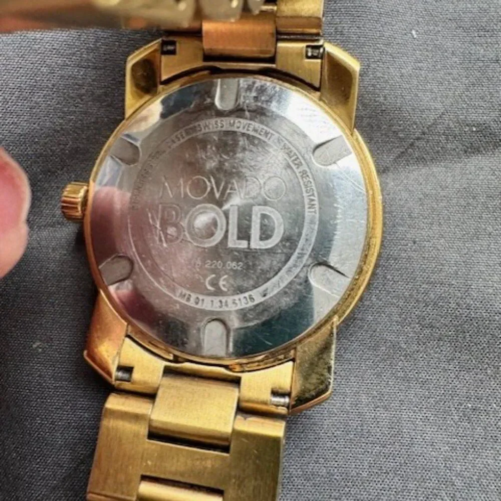 Movado Bold Yellow Gold Ion Stainless Steel Men's Watch 3600665